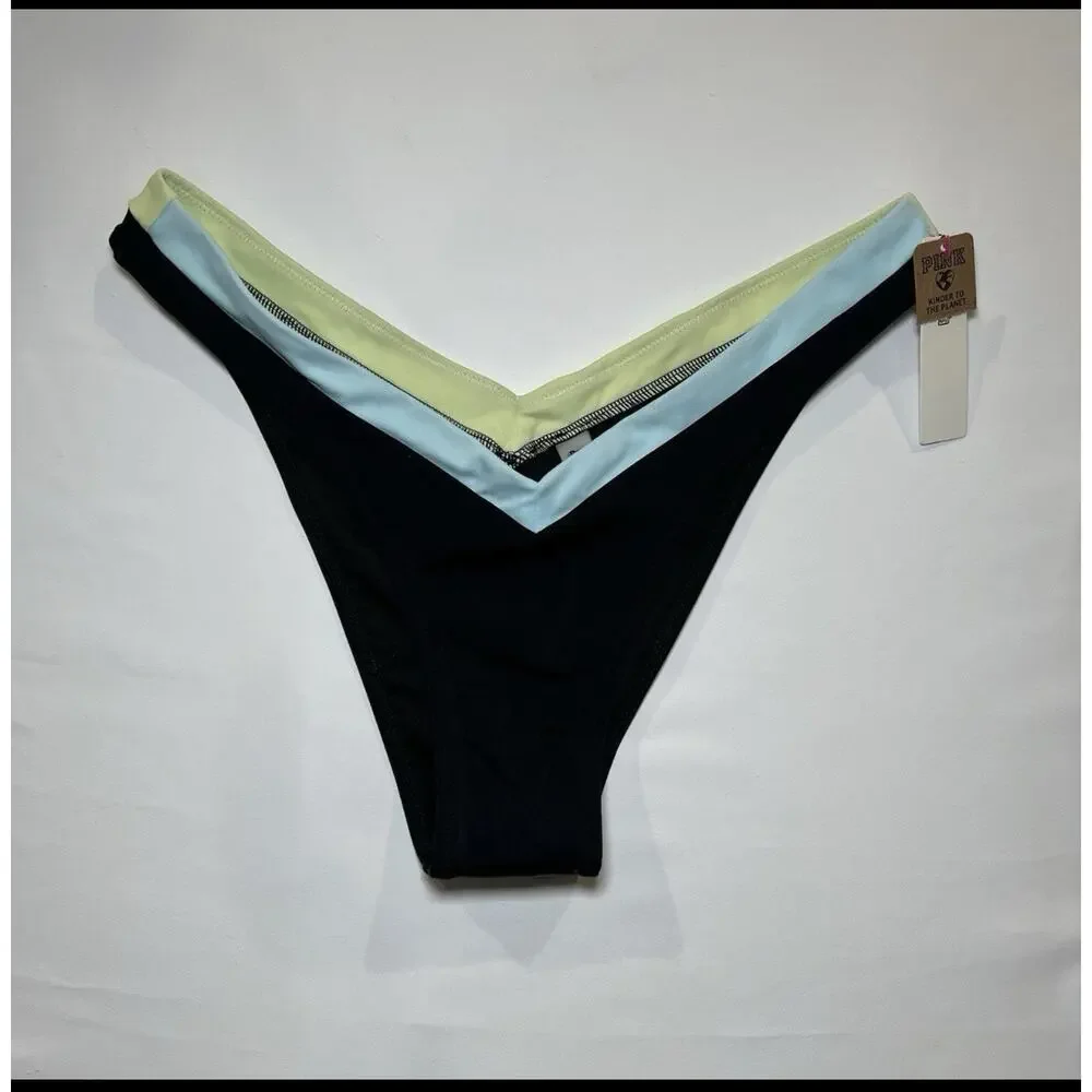 Lot Of Two PINK Victoria’s Secret V Front Itsy Bikini Bottom Size Medium NWT‎